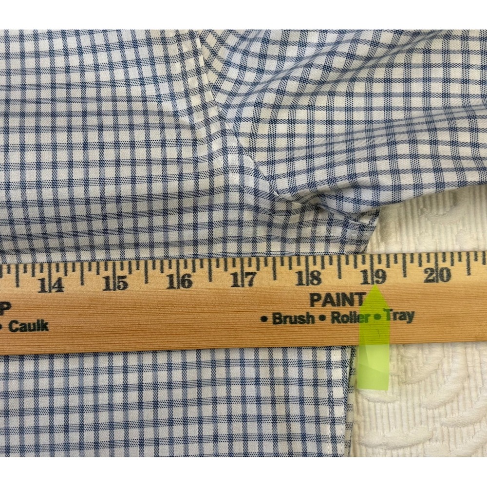 Banana Republic Men XS No-Iron Standard Fit Dress Shirt Blue White Gingham Check - Picture 4 of 7